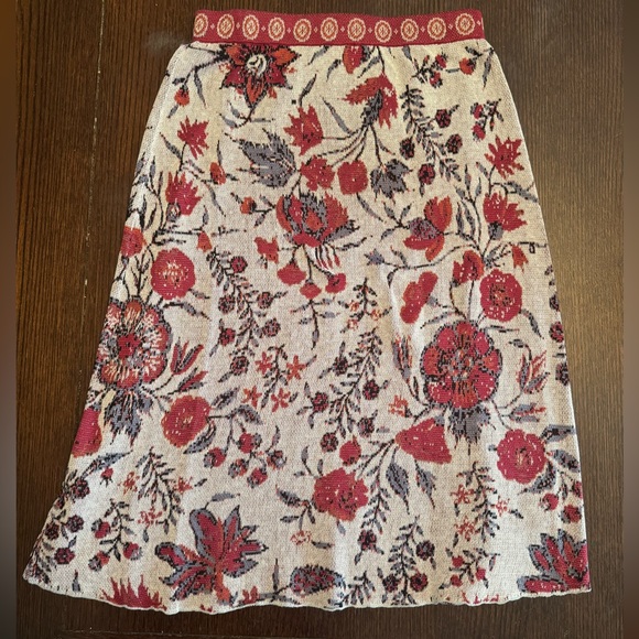 Peruvian Connection Knit Sweater Skirt Floral Size Small - Picture 2 of 3